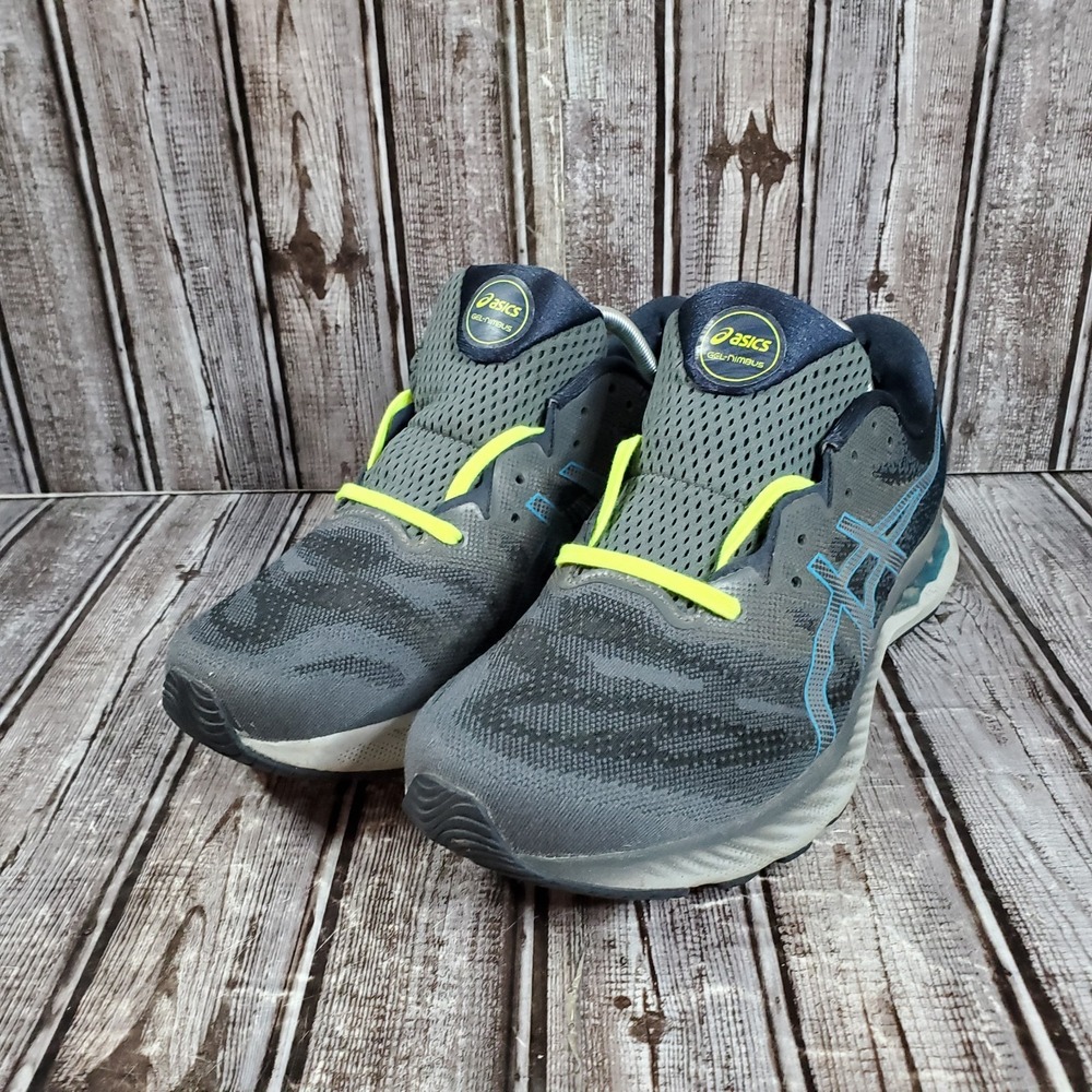 Asics Men's Gel Nimbus 23 Running Shoes Thunder Blue Glow Yellow Laces Size 11.5